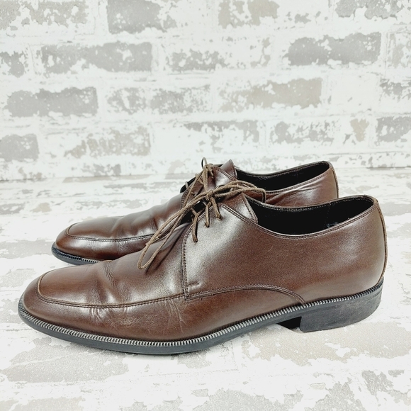 Ermenegildo Zegna Brown Leather Lace Up Business Casual Dress Shoes O714 main image 4